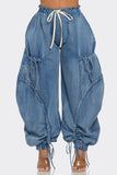 Denim Cargo Pants