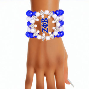 Discontinued: Bracelet Blue White Pearl ZPB 5 Strand for Women