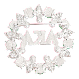 AKA Brooch Pink Green AKA Pearl Pin