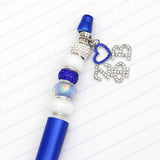 ZPB Sorority Bling Bead and Charm Blue Pen