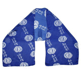 ZPB Long Blue and White Shield Rectangle Scarf