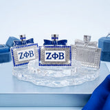 ZPB Blue and White Rhinestone Perfume Brooch