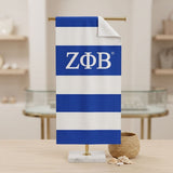 ZPB Blue and White Microfiber Stripe Beach Towel