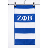 ZPB Blue and White Microfiber Stripe Hand Towel