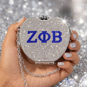 ZPB Mini Rhinestone Heart Crossbody Compact
