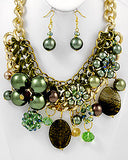 Glamour Green Necklace Set