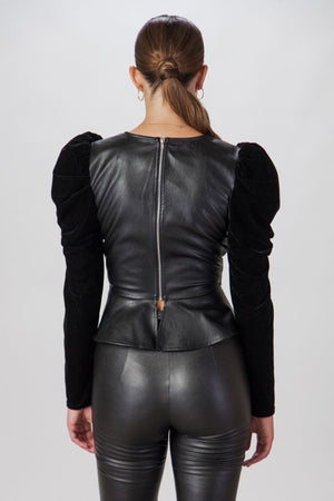 Sassy Vegan Leather Top