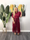 High Rise Leggings (Burgundy)