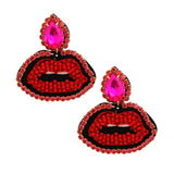 Red Lips Earrings (Pink)