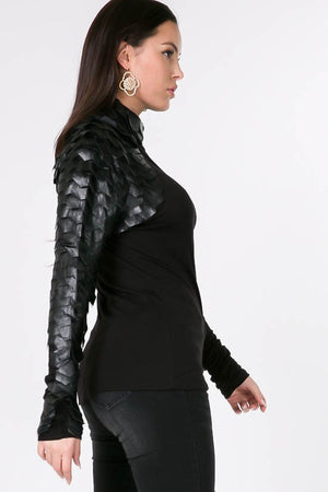 Reptile Sleeve Top (Black)