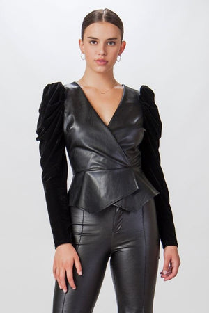 Sassy Vegan Leather Top